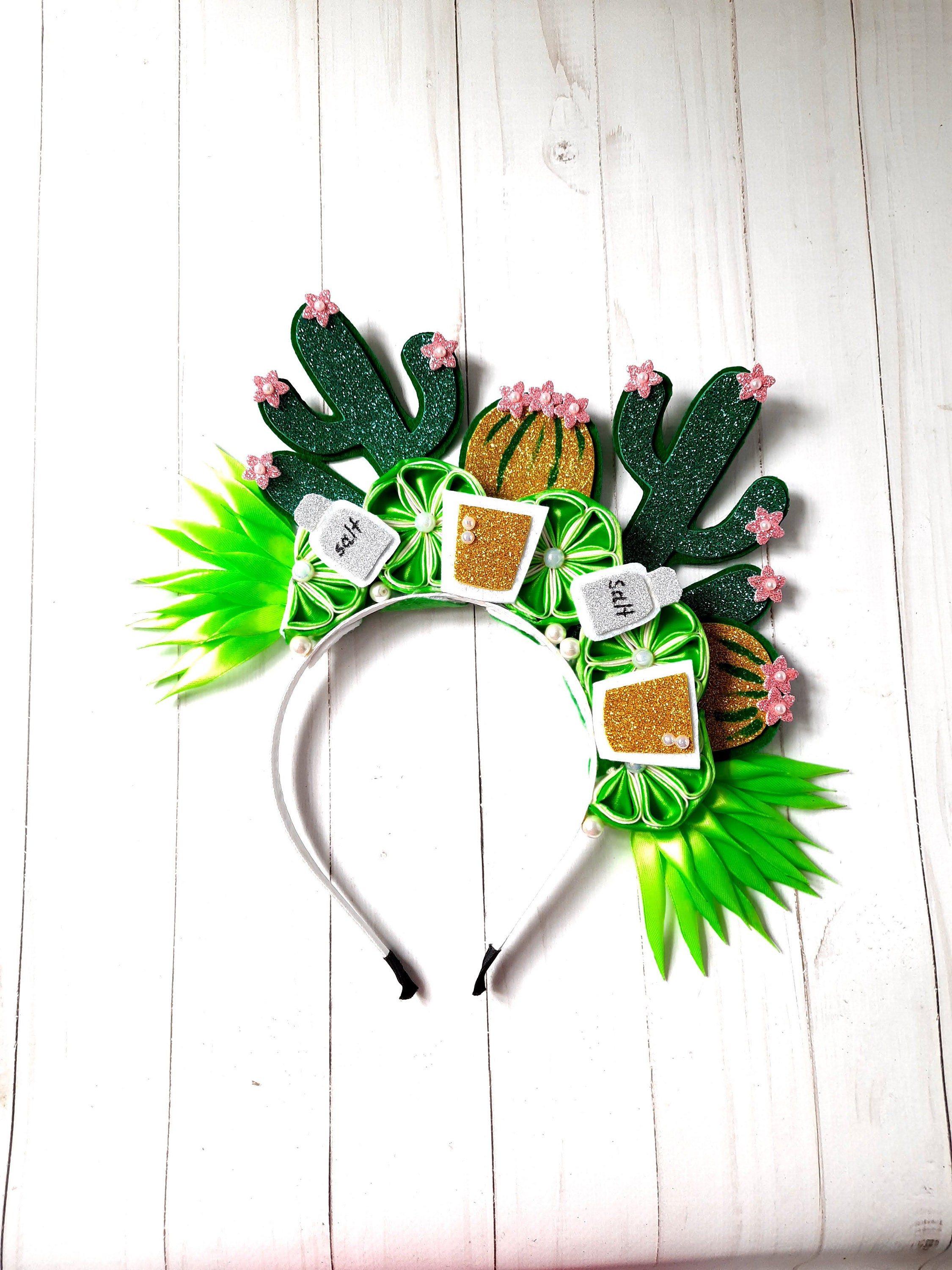 Fiesta Crown for Women Cactus Lime Headpiece Tequila Headband