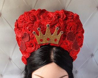 Queen of hearts crown cosplay Alice in Wonderland headband Halloween headpiece