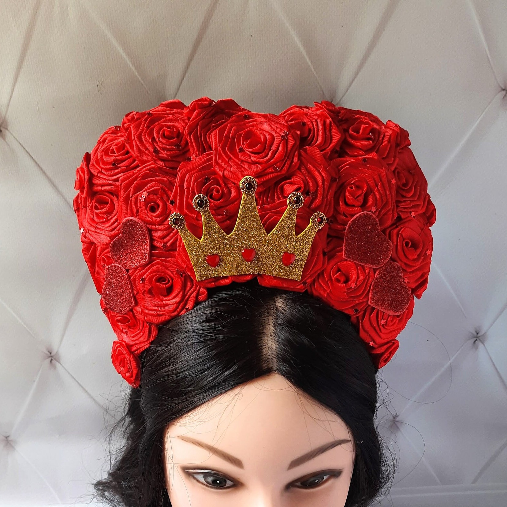 Accessory Add on the Queen of Hearts Crown Headpiece Alice in Wonderland  Costume Royal Gown Cosplay Theatrical Regal Halloween Pageant 