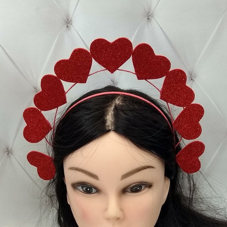 Red Queen of hearts halo crown Valentine headpiece Cupid costume Red Queen of hearts halo crown Valentine headpiece Cupid costume