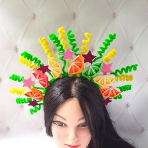 Fruit halo headpiece Lime lemon orange headband Festival crown