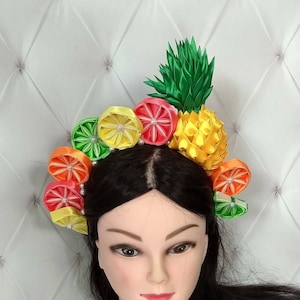 Carmen Miranda crown Fruit costume headpiece Pineapple lime lemon orange headband
