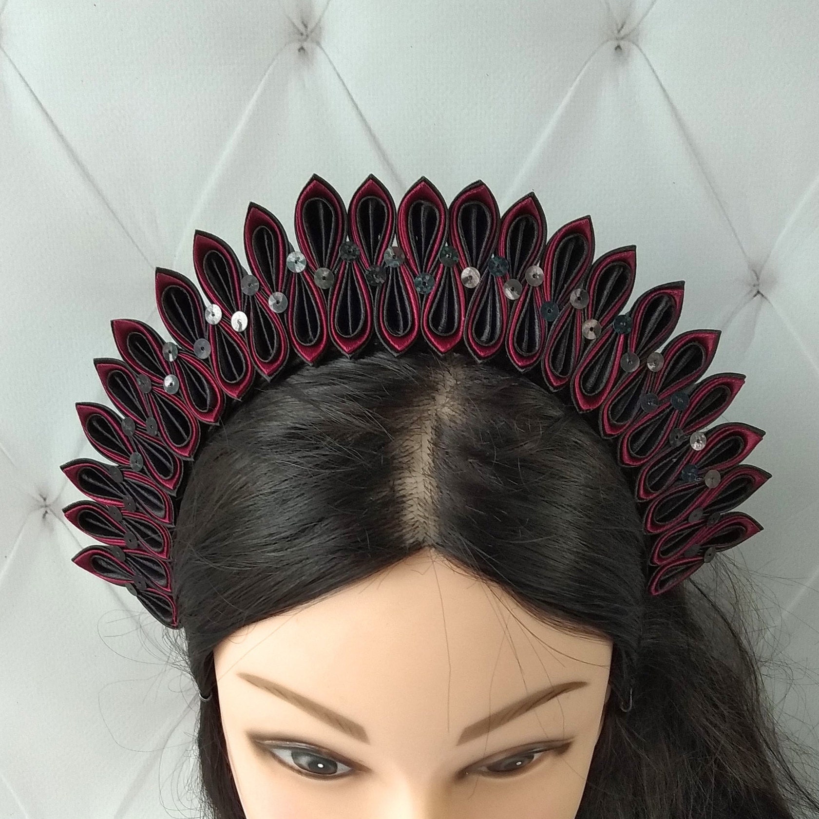 Accessoires Haaraccessoires Haarsieraden Gothic Krone Crown Headpiece Wicca occult Queen Hoofdtooi Headwear Spitze Lace 