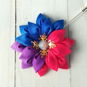 Lotus Bisexual pin Bi button LGBT pride pin Bisexual flag