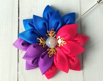 Lotus Bisexual pin Bi botón LGBT orgullo pin Bandera bisexual