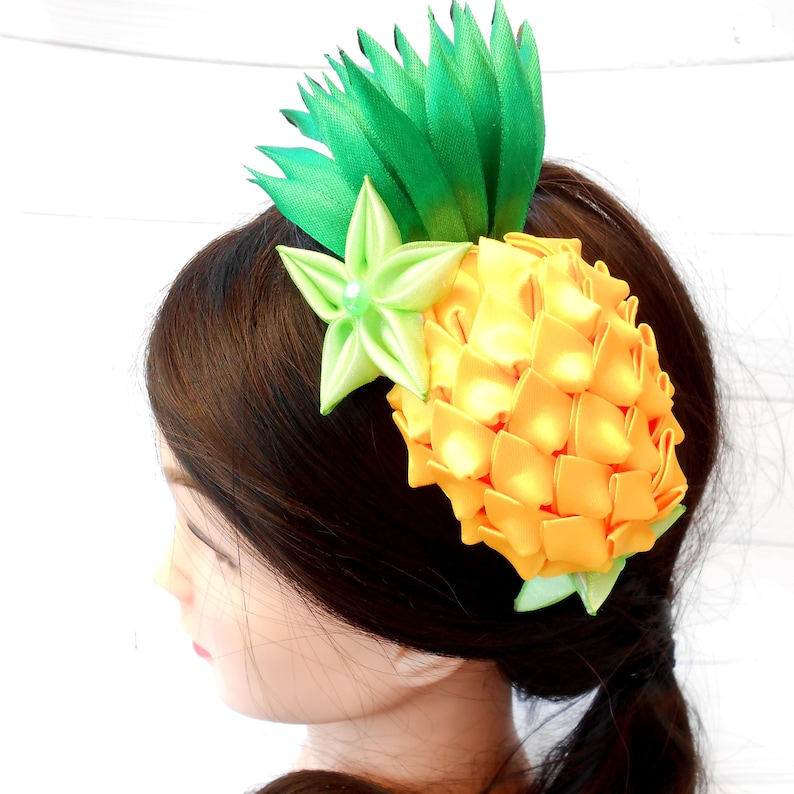 Pineapple flower fascinator headband Fruit headdress for women Etsy