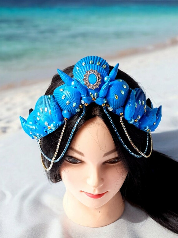 *Custom Women’s Seashell Mermaid Crown Custom Mermaid Crown: Seashell Sea Queen Tiara, Burlesque  main image 2