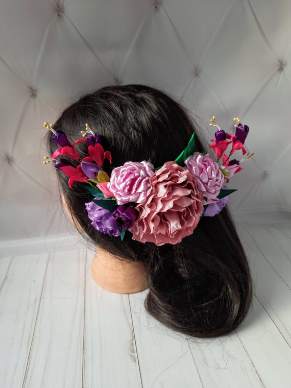 Peine de flores mexicanas moradas Accesorios para cabello - México
