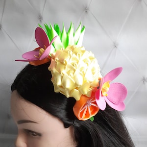 Carmen Miranda headpiece Fruit costume headband Pineapple head pice Tropical crown