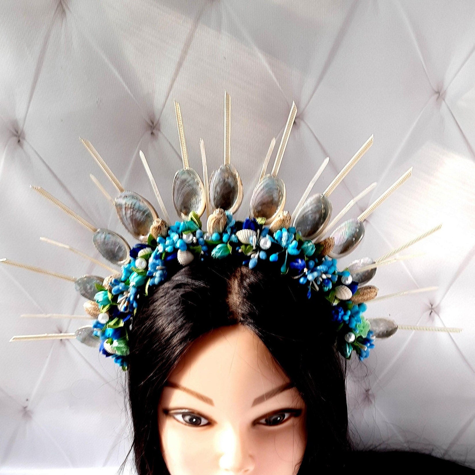 Mermaid Siren Shell Headpiece Tiara Golden Mermaid Crown Sea Goddess Shell Headpiece Ocean  main image 4