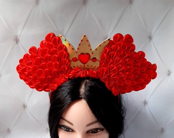 Queen of hearts headpiece cosplay Alice in Wonderland crown Halloween headband
