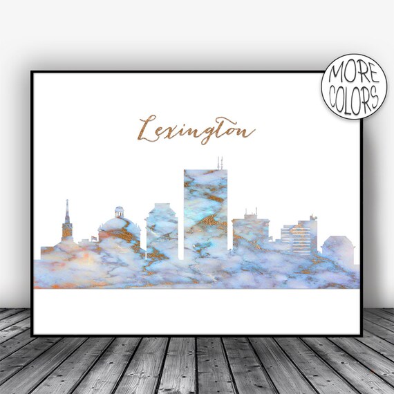 Lexington Print Lexington Skyline Lexington Kentucky Office Etsy