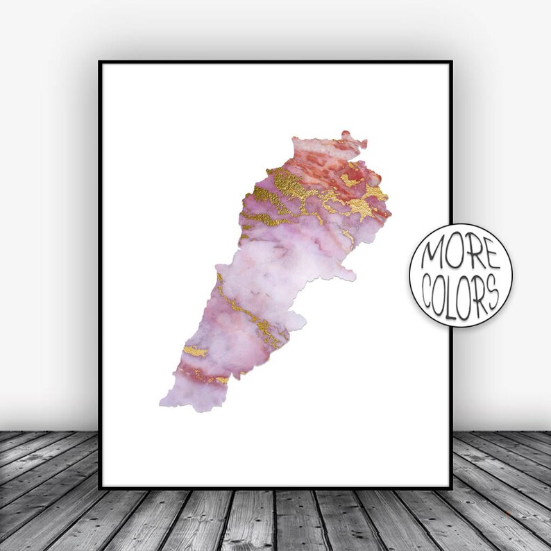 Lebanon Print Lebanon Art Print Lebanon Map Art Wall Art Etsy