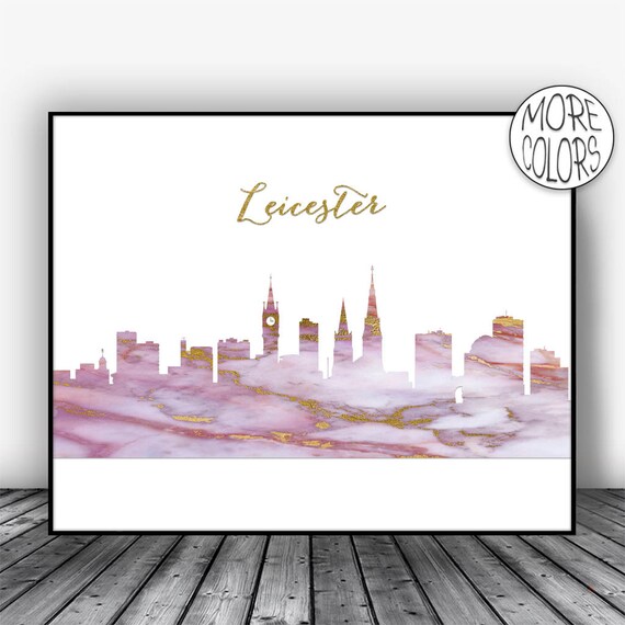  Leicester  Skyline Leicester  Print Leicester  Great Britain 