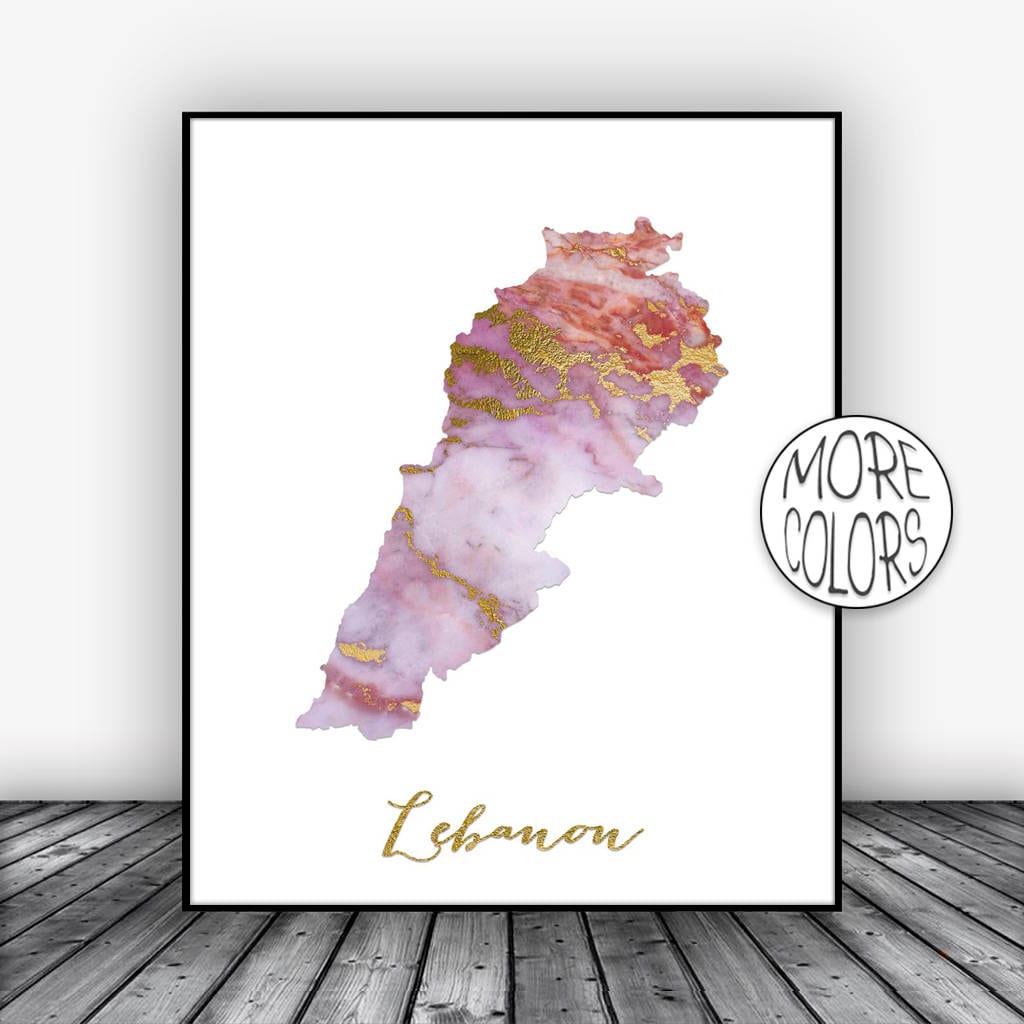  Lebanon  Print Lebanon  Art  Print Lebanon  Map Art  Wall  Art  