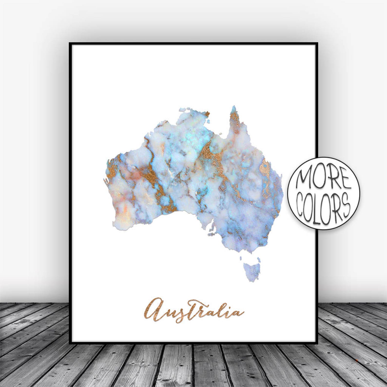 Australia Print Australia Art Print Australia Map Art Wall Etsy