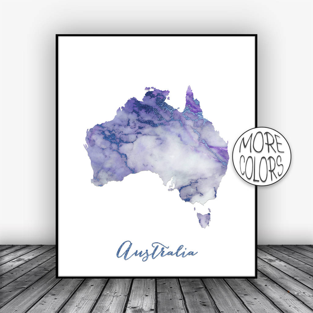 Australia Map Art Australia Print Australia Art Print Wall Prints Wall