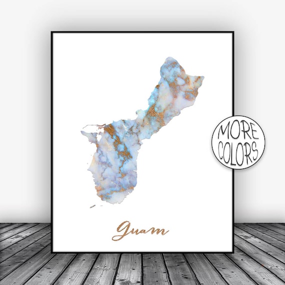 Guam Print Guam Art Print Guam Map Art Wall Prints Wall Art Etsy