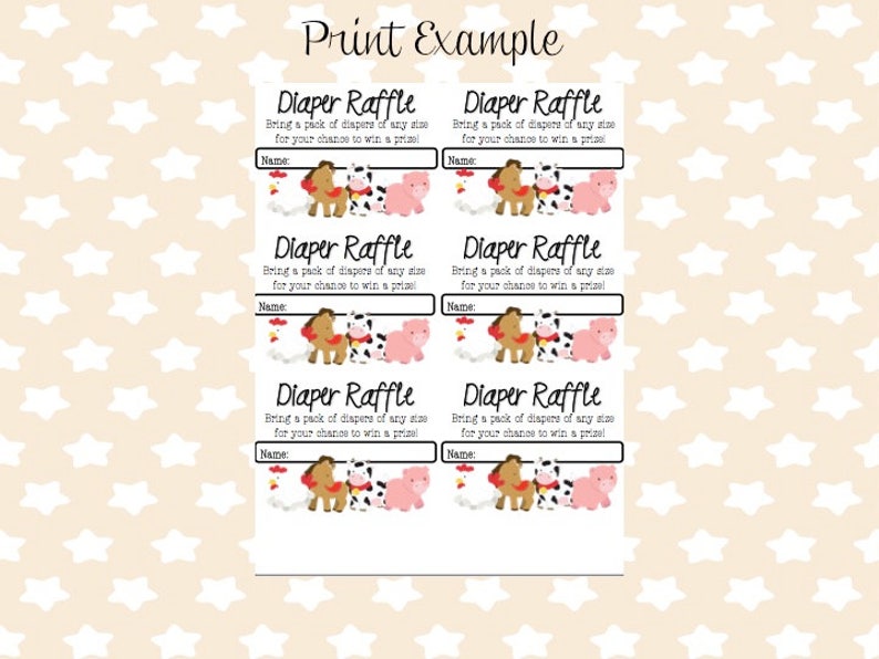Farm Animal Theme Baby Shower Diaper Raffle Tickets - Etsy