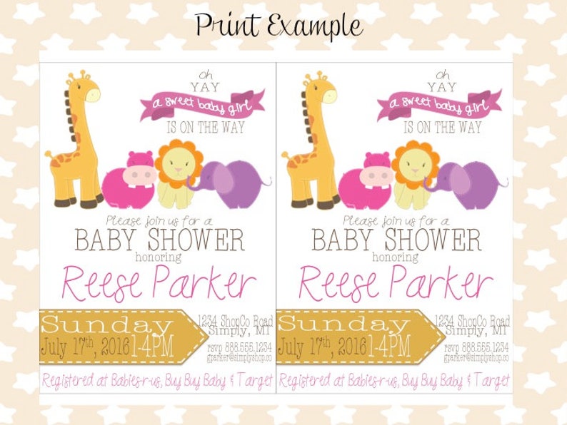 Zoo Animals Baby Shower Invitations Zoo Invite Printable Etsy