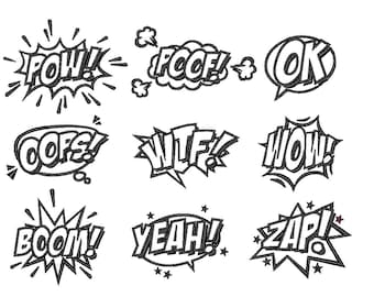 Comic Pow Boom Zap Patch Set (digitales Muster)