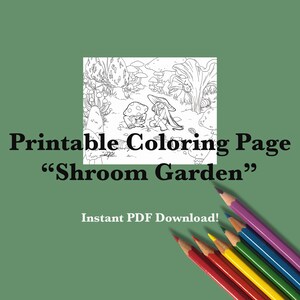 Whimsical Mushroom Printable Coloring Page Download