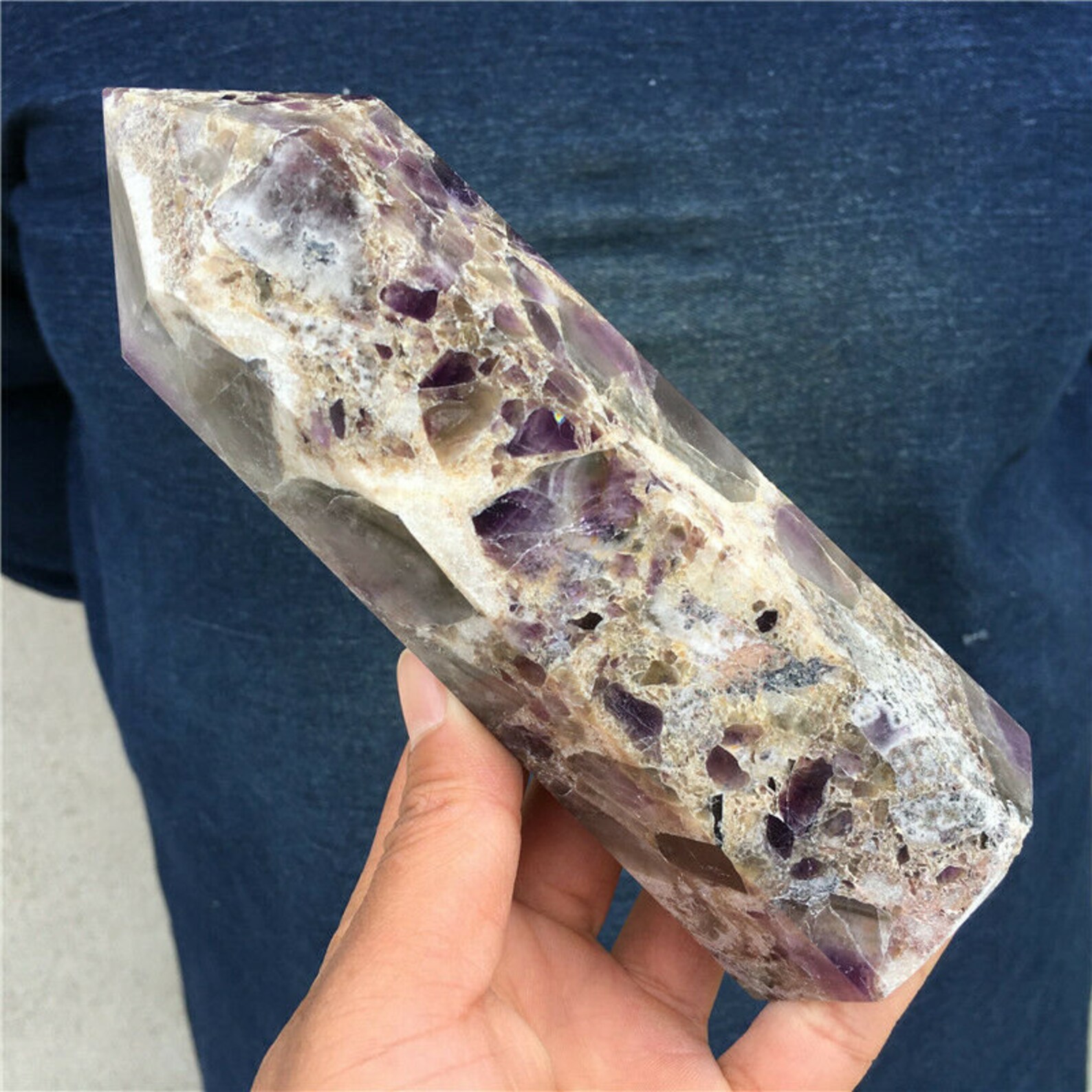 Large Amethyst Tower Amethyst Point Amethyst Crystal Tower Etsy