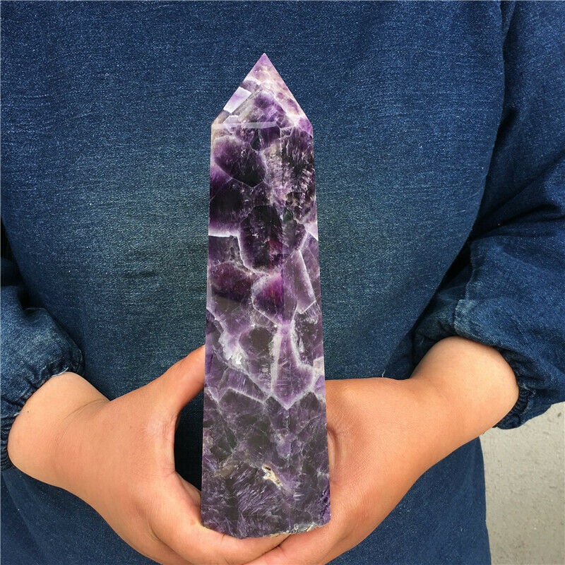 Large Amethyst Tower Amethyst Point Amethyst Crystal Tower Etsy