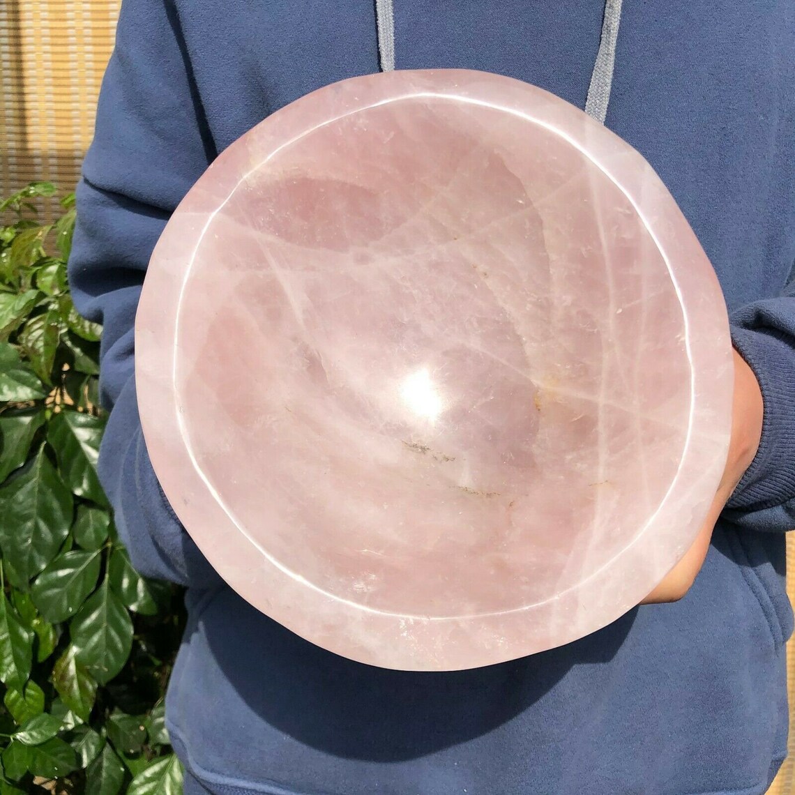 Large rose quartz bowl incredibly pink natural rose quartz Etsy