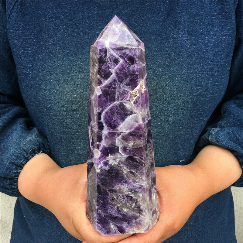 Large Amethyst Tower Amethyst Point Amethyst Crystal Tower Etsy