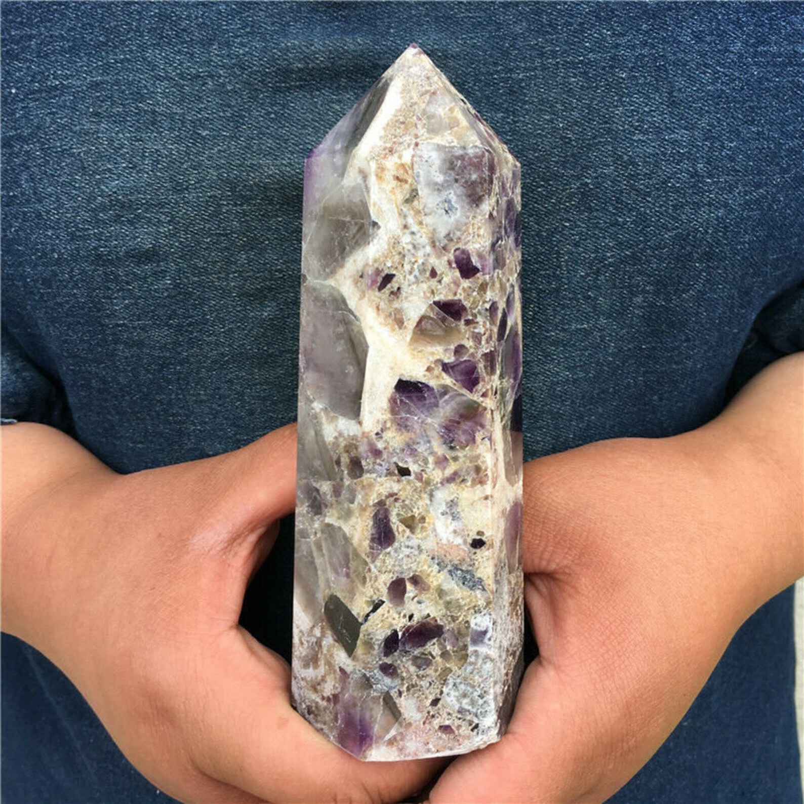 Large Amethyst Tower Amethyst Point Amethyst Crystal Tower Etsy