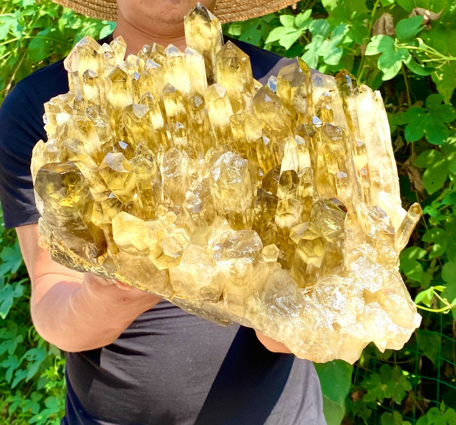 Large citrine crystal cluster natural golden big crystal Etsy