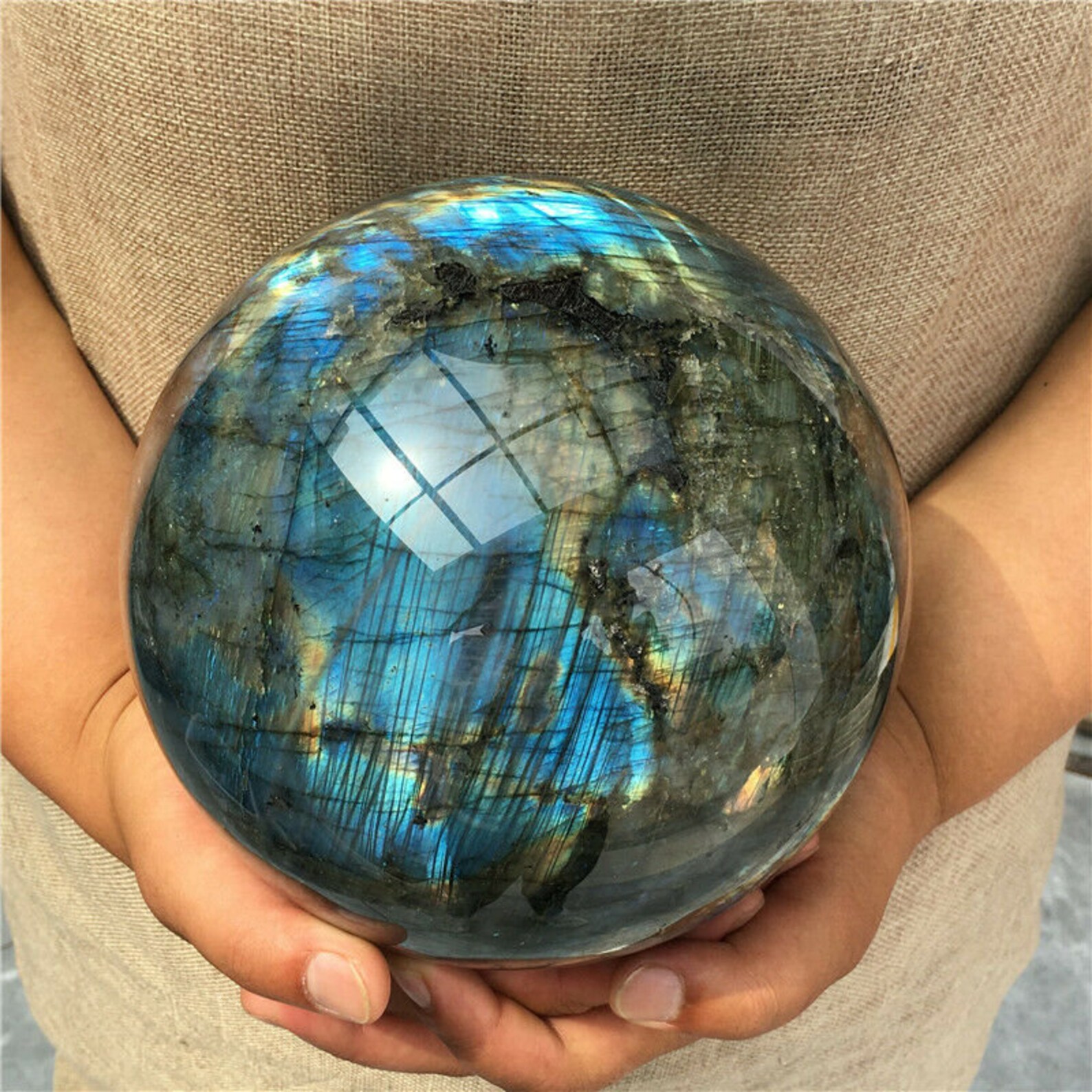 Large labradorite sphere super flashy labradorite crystal Etsy