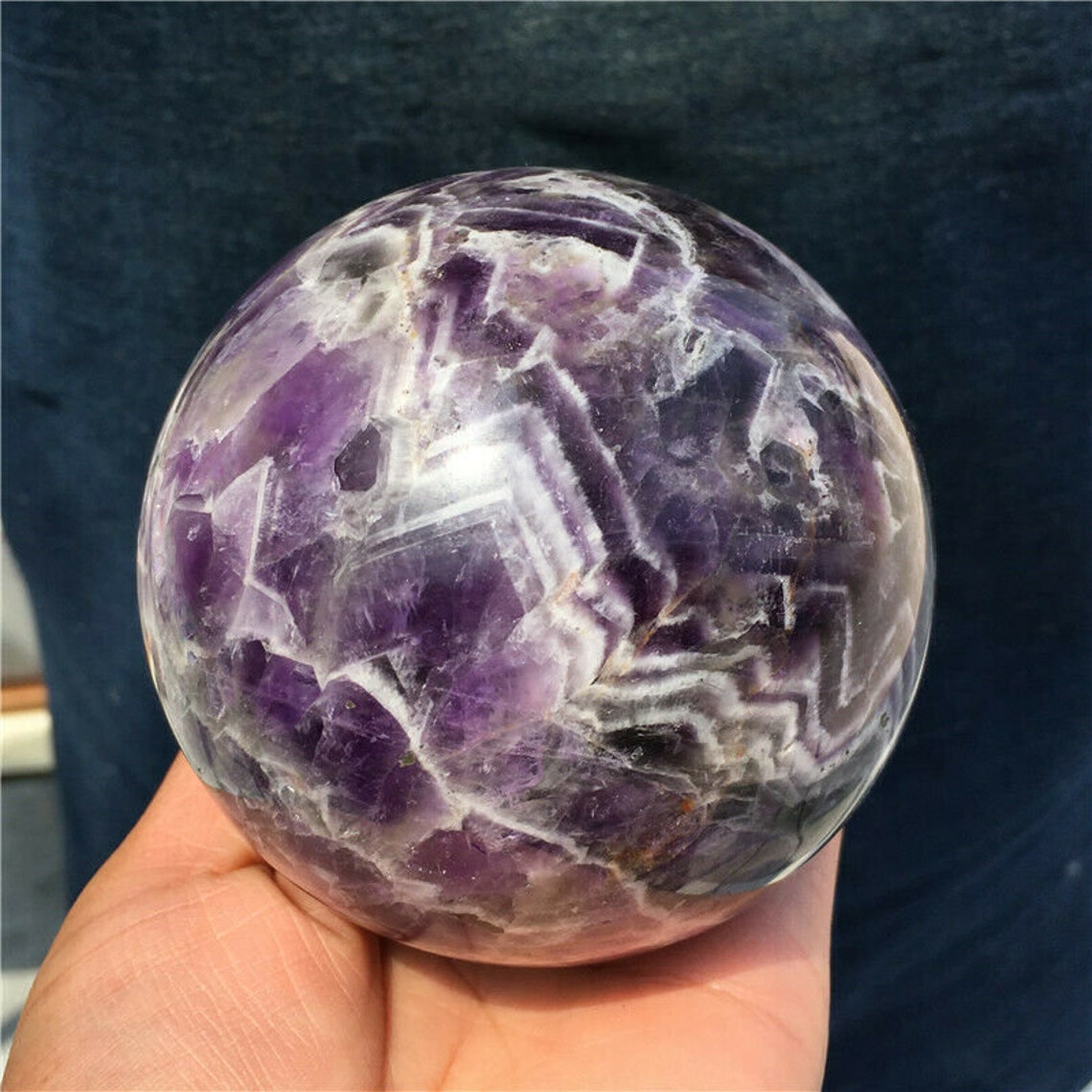 Amethyst sphere large large chevron amethyst crystal ball | Etsy