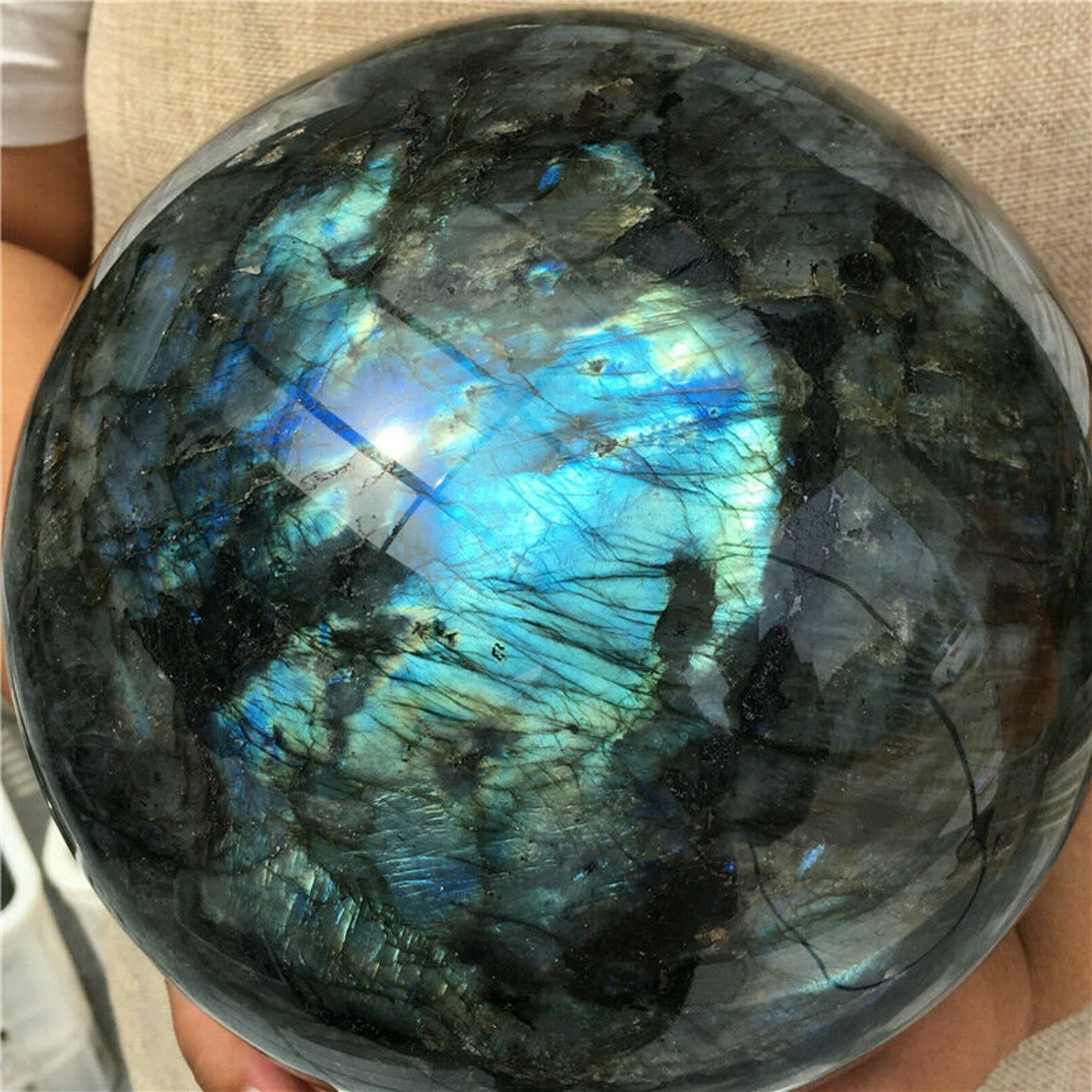 Large labradorite sphere super flashy labradorite crystal Etsy