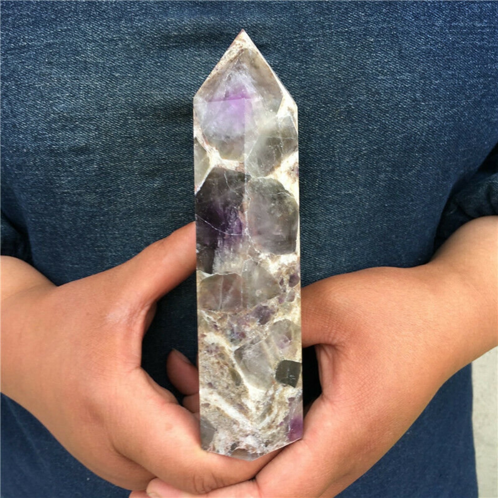 Large Amethyst Tower Amethyst Point Amethyst Crystal Tower Etsy
