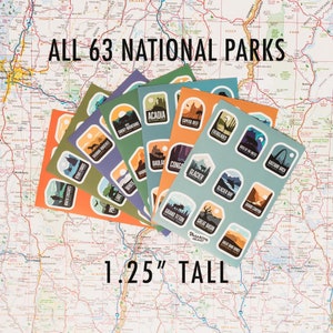 All 63 National Parks MINI Stickers