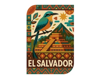 El Salvador Coat of Arms - 5 Vinyl Sticker - For Car Laptop I-Pad