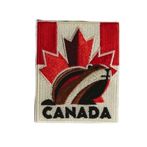 Canada Patch: Embroidered Maple Leaf & Beaver, Iron-On Travel Souvenir