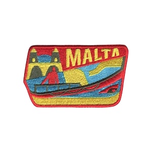 Haftowana naszywka Malta: pamiątka do naprasowania 3D (2" x 3")