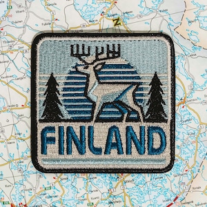 Finland Travel Patch: Embroidered Deer Souvenir