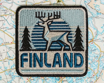 Parche de viaje de Finlandia: Recuerdo de ciervo bordado