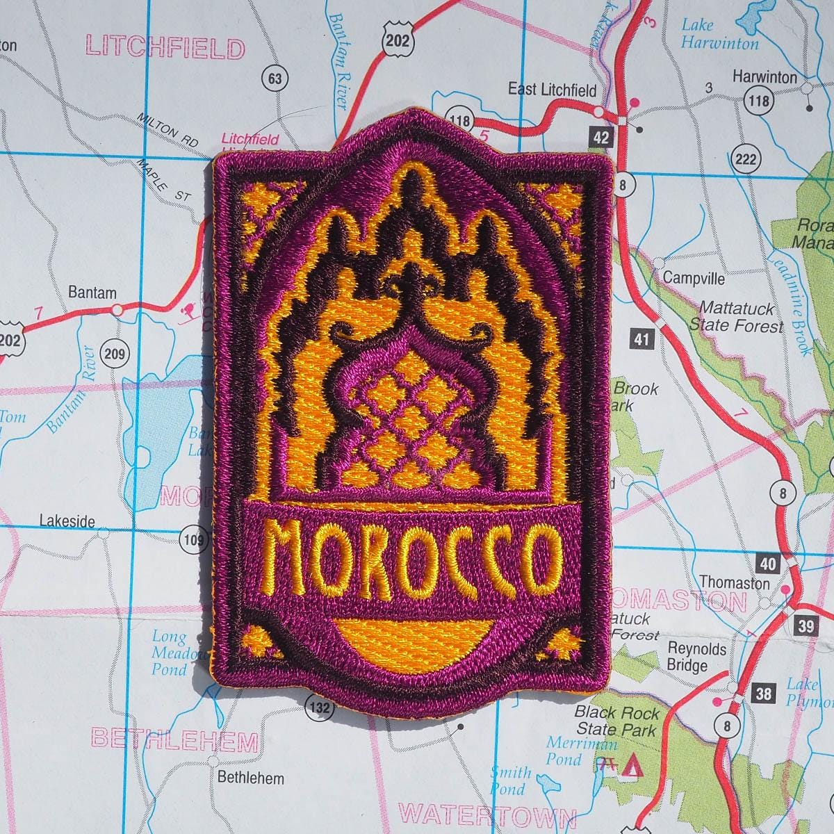 JSGHGDF Portachiavi con bandiera del Marocco, in acciaio