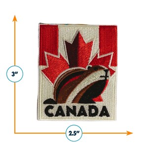 Canada Patch: Embroidered Maple Leaf & Beaver, Iron-On Travel Souvenir