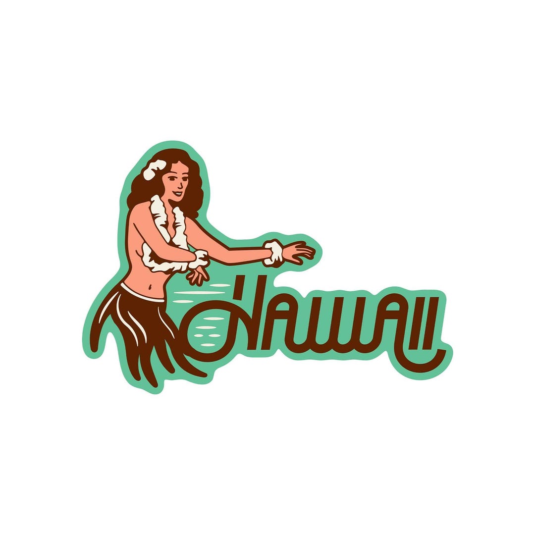 Hawaii Hula Girl Sticker - Etsy