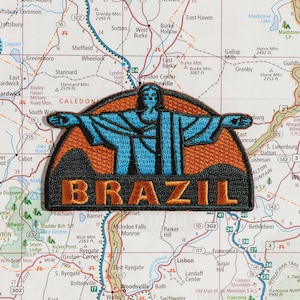 Parche de Brasil: recuerdo de viaje bordado en 3D (5 x 8,25 cm)