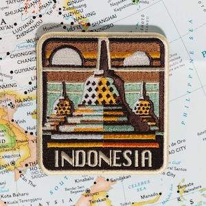 Indonesia Travel Patch: 3D Embroidered Iron-On Souvenir