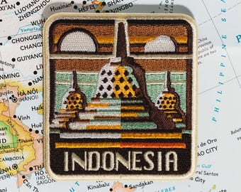 Indonesia Travel Patch: 3D Embroidered Iron-On Souvenir