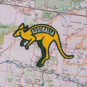 Toppa con canguro australiano - Souvenir da viaggio ricamato e termoadesivo