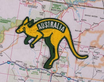 Australia Kangaroo Patch - Embroidered Iron-On Travel Souvenir